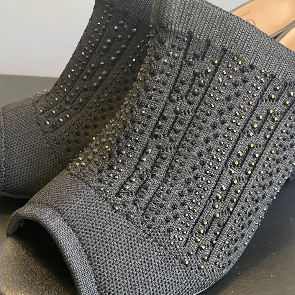 Black Rhinestone Mules - Picture 6 of 8